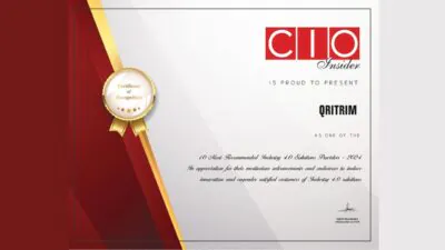 CIO Insider Award For Qritrim Inc.